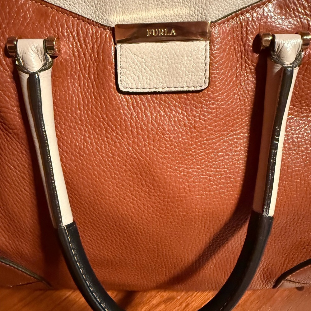 Furla Two-Tone Leather Satchel - Picture 5 of 14